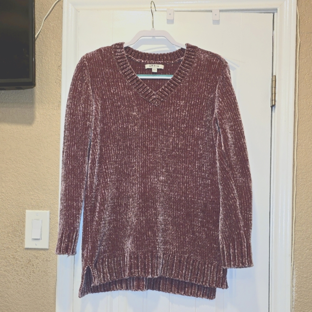 Women's Chenille Sweater - Maroon